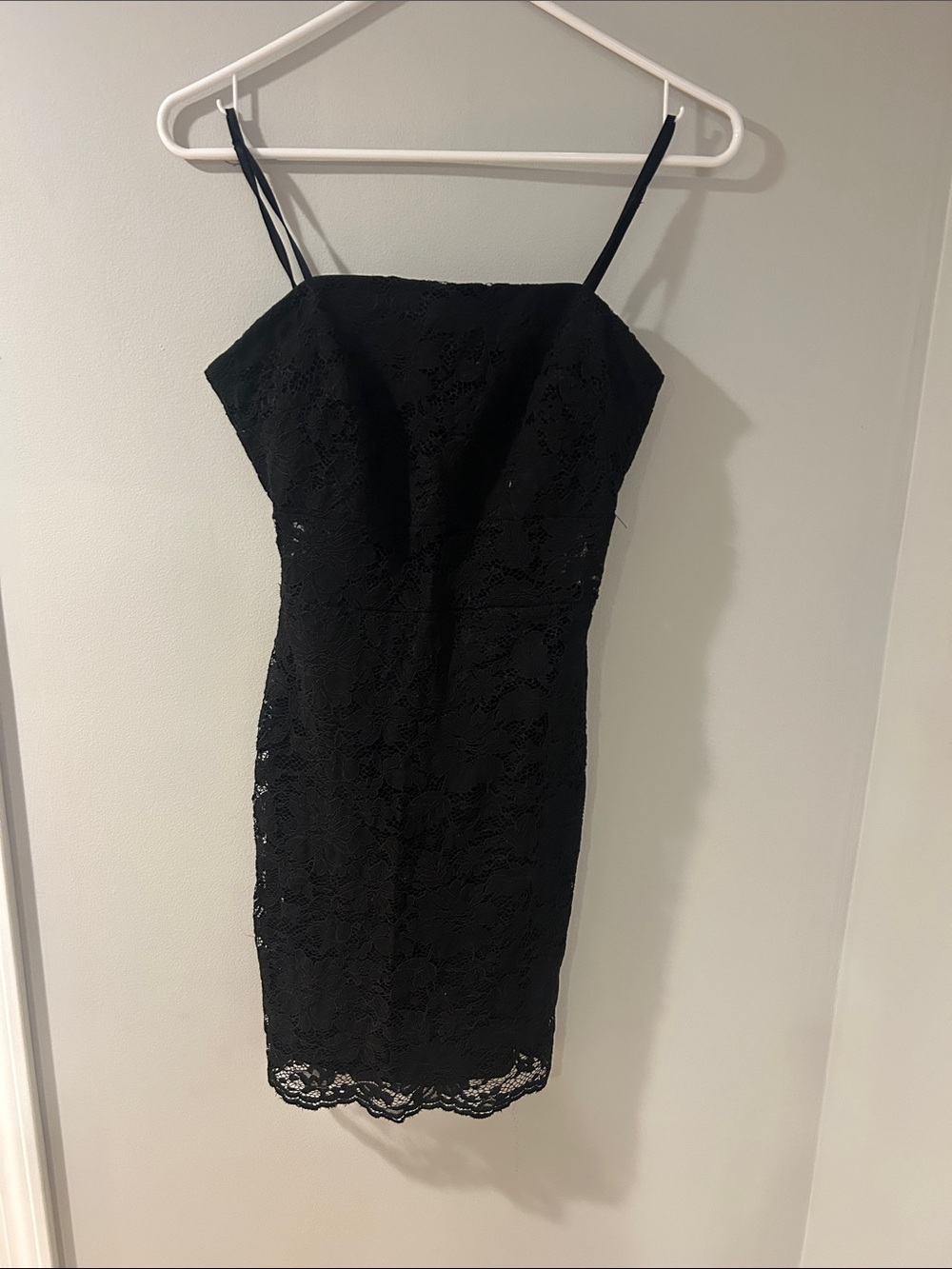 miami Black Lace Spaghetti-Strap Mini Dress
